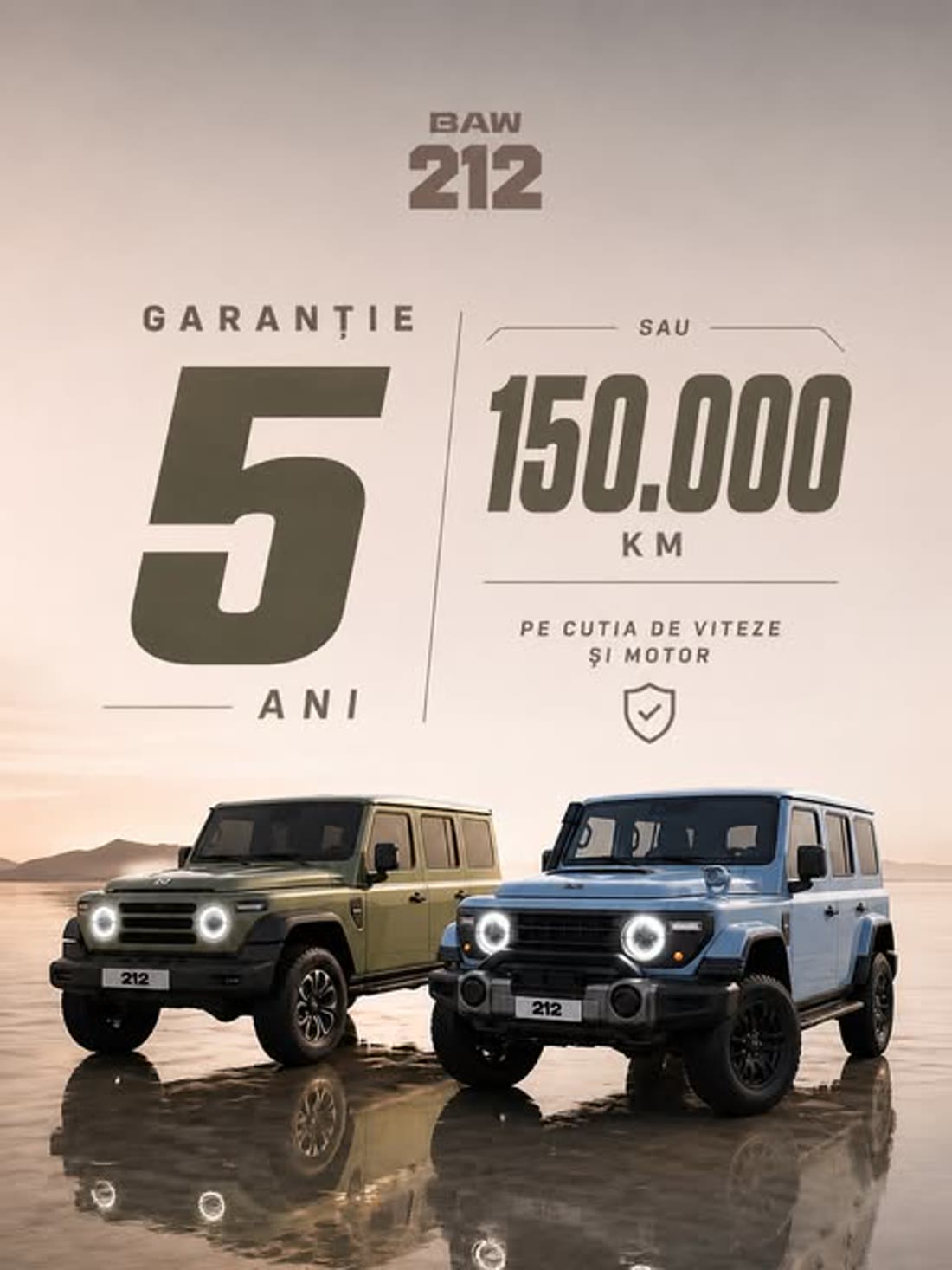 Garanție BAW 212: 5 ani sau 150.000 km pe cutia de viteze și motor